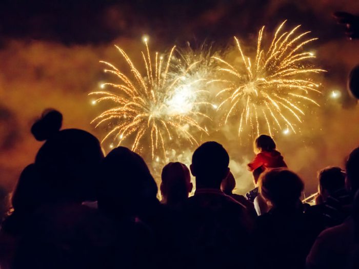 brooklyn, families, crowd, fireworks, outside, celebration, labor day